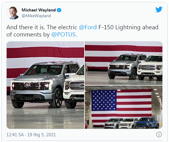 Ford F-150 Lightning lộ diện trong chuyến thăm của Tổng thống Biden
