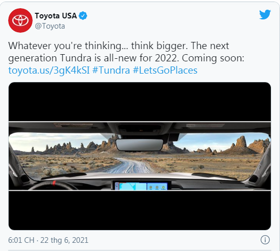 Toyota Tundra 2022 sẽ sở hữu màn hình trung tâm "siêu to khổng lồ"