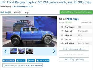 Chỉ 980 triệu - 1 tỉ đồng đã có thể sở hữu Ford Ranger Raptor 2018
