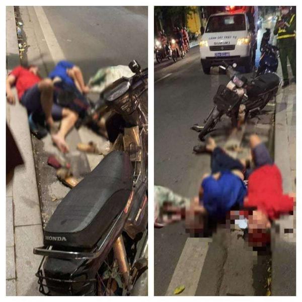 Xe máy tông trúng người đi bộ thể dục khiến 2 người nguy kịch tại Hà Nội