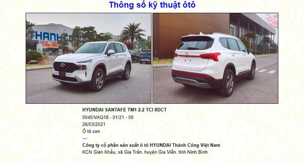 Hyundai Santa Fe 2021 đã đăng kiểm tại Việt Nam, dự kiến sẽ sớm ra mắt