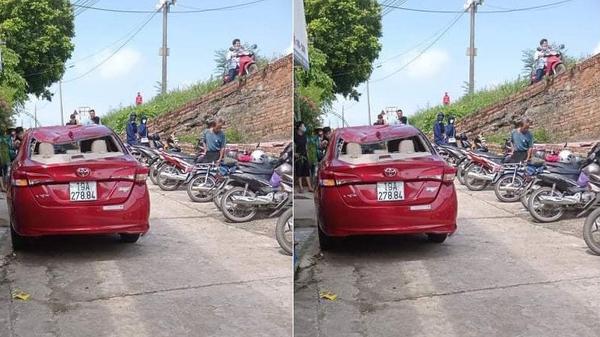 Toyota Vios lao từ trên đê xuống, 3 thanh niên may mắn thoát chết tại Phú Thọ