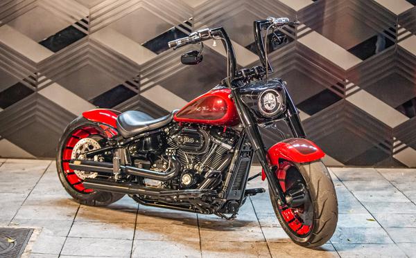 Ảnh Harley-Davidson Fat Boy độ tay lái cao chopper tay lái cao siêu chất