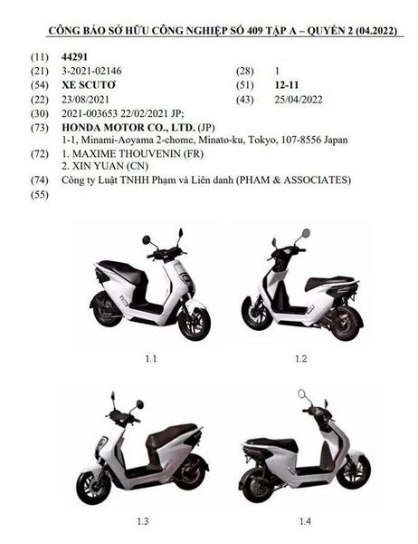 Xe máy điện Honda U-Go đăng ký bản quyền tại Việt Nam
